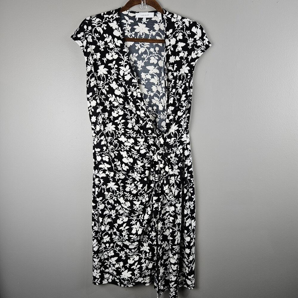 Lark & Ro Black And White Wrap Dress Size Large